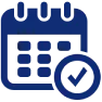 Calendar with checkmark graphic